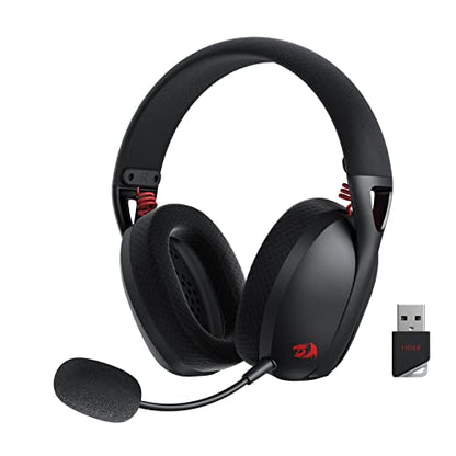 Redragon H848 BT Wireless Gaming Headset - Lightweight - 7.1 Surround Sound - 40MM Drivers - Detachable Microphone - Multi Platforms for PC, PS5/4/3, Switch, Mobile - color: Black