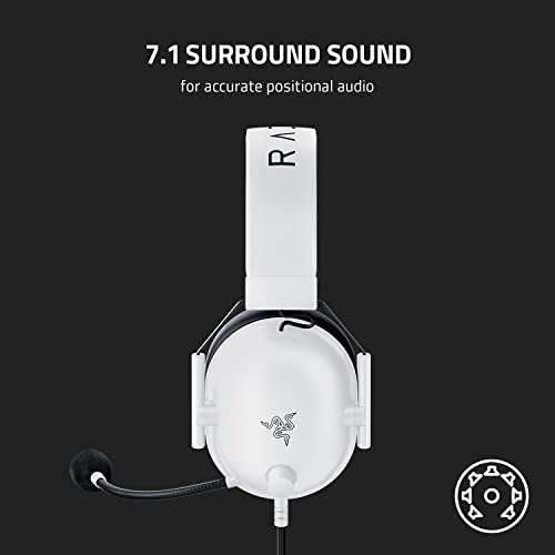 Razer BlackShark V2 X Gaming Headset for PC, 3.5mm Audio Jack, White - color: White, size: 3.5 mm (Pack of 1), style: PC