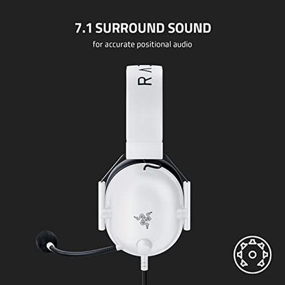 Razer BlackShark V2 X Gaming Headset for PC, 3.5mm Audio Jack, White - color: White, size: 3.5 mm (Pack of 1), style: PC