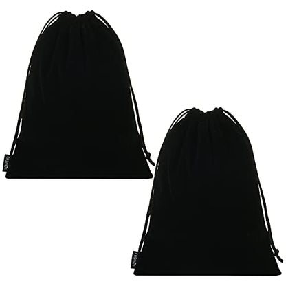 Cosmos 2 Pcs Portable Headphone Carrying Bag Travel Headset Storage Pouch Soft Drawstring Headphone Case Bag for Over-Ear Headphones Gaming Headset Neckband Earphones (Black Color)