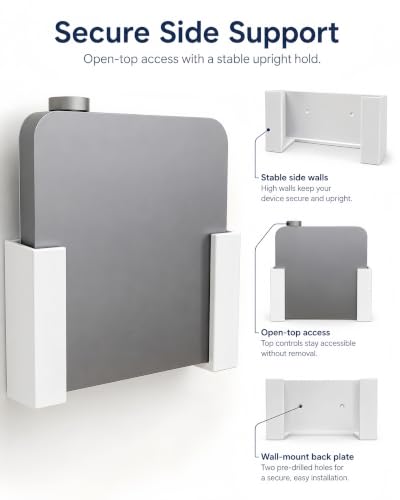 Wall Mount Bracket Compatible with WiiM Amp Audio Amplifier, Space-Saving Audio Receiver Holder, Secure Home Audio System Wall Installation Stand for Media Setup