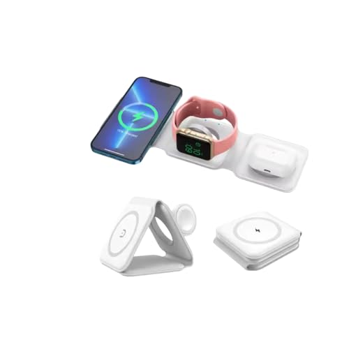 3-in-1 Foldable Magnetic Wireless Charger for iPhone, Apple Watch & AirPods – Fast Charging Station, Travel-Friendly, Compact Design, USB-C Powered