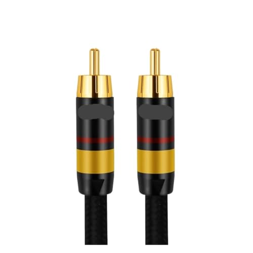 Digital Audio Coaxial Cable 75Ω Hi-End Stereo Audio RCA to RCA Male SPDIF Coaxial Cable for DVD Projector TV Speaker(2m) - size: 2m