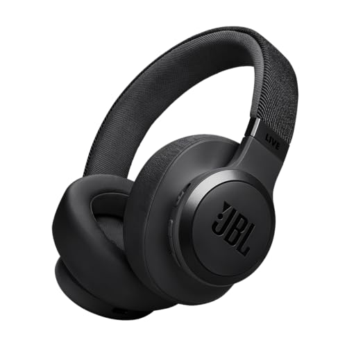 JBL Live 770NC - Wireless Over-Ear Headphones with True Adaptive Noise Cancelling with Smart Ambient, Up to 65 Hours of Battery Life, Comfort-fit Fabric Headband & Carrying Pouch (Black) - color: Black