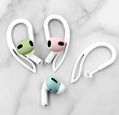 3 Pairs Ear Hooks Compatible with AirPods Pro 2nd 1st and 3 2 1, 360 Angle Rotation Adjustable Length Anti-Slip Sport Earhooks Wing Tips Holder Compatible with AirPods 3 2 1 and Pro 2 1 - White - color: 3 white