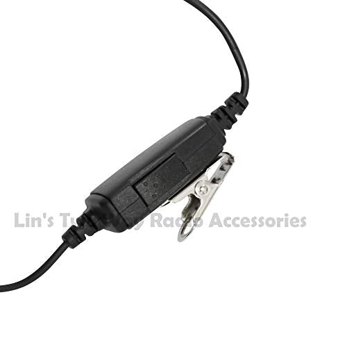 VBLL D Shape Ear Hook Earpiece with PTT Microphone Headset for IC-F3011 IC-F4011 IC-F3001 IC-F4001 IC-F1000 IC-F2000 IC-F3210D IC-F4210D IC-F3230D IC-F4230D IC-T70A V80 Radio