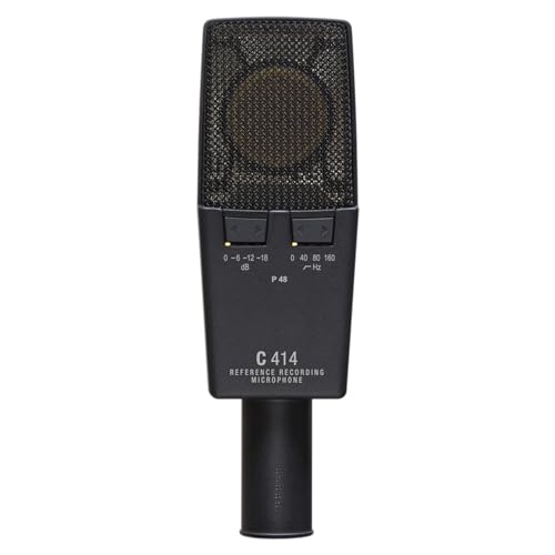 AKG Pro Audio C414 XLS Studio Grade Professional Large Diaphragm Vocal and Instrument Condenser Microphone with Rugged Aluminum Carrying Case. XLR Connector. Gray with Gold - style: C414 XLS Single