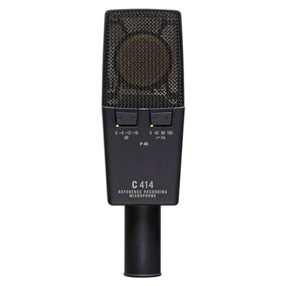 AKG Pro Audio C414 XLS Studio Grade Professional Large Diaphragm Vocal and Instrument Condenser Microphone with Rugged Aluminum Carrying Case. XLR Connector. Gray with Gold - style: C414 XLS Single