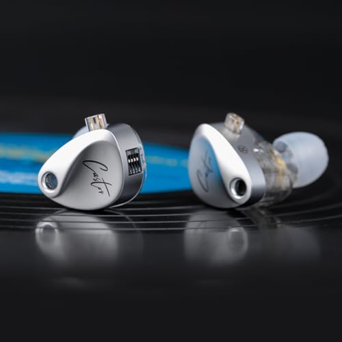 KZ Castor in Ear Monitor Headphones, Dual-Dynamic Driver Wired Gaming Earphones, HiFi IEM Wired Earbuds Noise Cancelling, 2Pin-C Detechable Cable Earbuds with Mic - color: Silver, style: with Mic