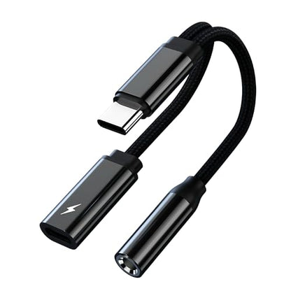 USB C to 3.5mm Audio Adapter with 60W PD Fast Charging, 2-in-1 DAC Audio Converter and Headphone Jack, Compatible with iPhone 15/15 Pro, iPad Pro, Samsung Galaxy, Gaming, Car Aux - size: 1 Pack