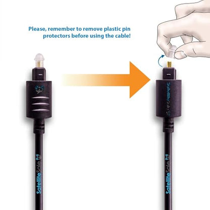 SatelliteSale Digital Toslink SPDIF Audio Optical Fiber Cable Universal Wire PVC Black Cord 1.5 feet - size: 1.5 Feet