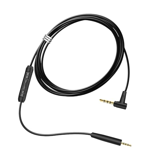 Replacement Audio Cable Cord for Bose QuietComfort QC45 QC35II QC35 QC25 NC 700 Soundlink Soundtrue Headphones Aux Wire 3.5mm to 2.5mm On-Ear Headphones Wire Inline Mic/Remote Control – Black