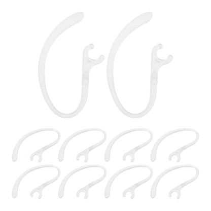 10pcs Wireless Earphone Ear Hooks - 360° Rotatable Silicone Earbud Earloops - Anti-Slip Sports Earbud Holder Clamps - Earpeice Clip Accessories for Secure Fit - color: Transparent