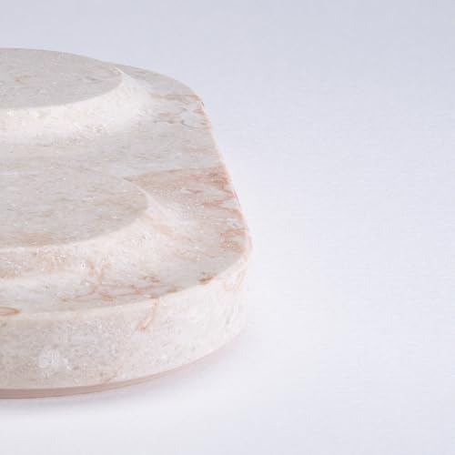 Einova Dual Classic Stone – Dual Wireless Charging Pad in Genuine Marble, Designed in Italy, Qi Certified, for Smartphones, Wireless Earbuds & More – Cream Marble - color: Cream marble – Dual Classic Stone
