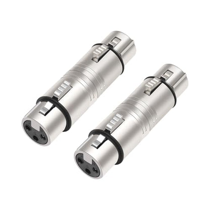XLR Female to Female, XLR 3 Pin Female to 3 Pin Female Adapter,Mic XLR Audio Adapter,XLR 3-Pin Gender Changer Microphone Cable Adapter-2Pack - color: grey