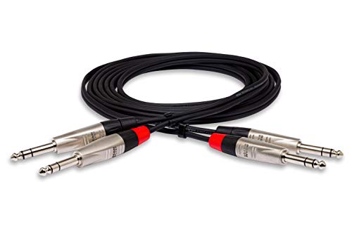 Hosa HSS-001.5X2 프로 스테레오 인터커넥트, 듀얼 REAN 0.6cm(1/4인치) TRS to Same, 4.8m(1.5피트) - size: 1.5피트