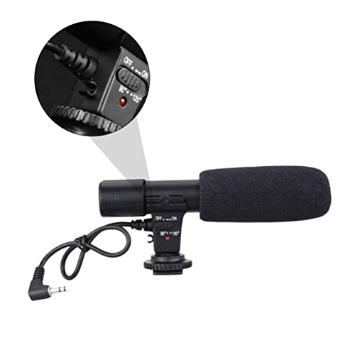Mikinona Professional Camera Microphone for DSLR Camcorder with Long Pickup Distance Up to High-Definition Stereo Sound Cable Hot Shoe and Screw Mount for Interview Recording and Live