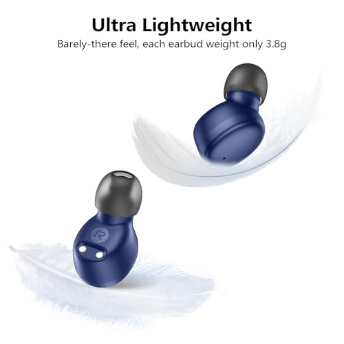 kurdene Wireless Earbuds Bluetooth 5.3 Light Weight in Ear Headphones | Premium Sound Bass Ear buds with Charging Case,Touch Control,Built in Mics Headset,Clear Calls for Sports Workout Blue - color: Blue