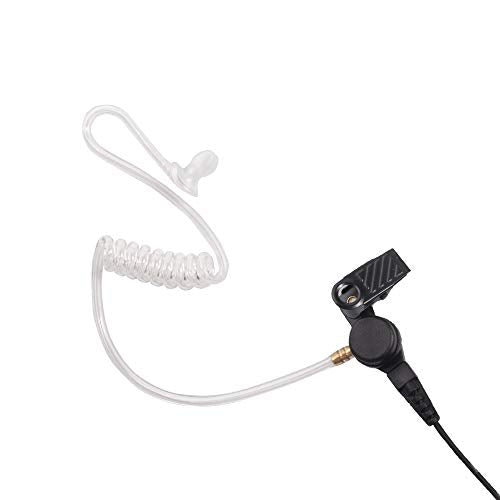 2-Pin Acoustic Tube Earpiece Compatible with TK-3107 UV-5R 2-Pack | PTT Mic, Comfort, Hands-Free, Lightweight, Covert, Surveillance Headset, Kenwood Baofeng BF-888S UV-82 TK-2107 TK-3207