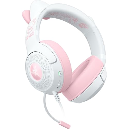Razer Kraken Kitty V2 USB Wired Headset w/Kitty Ears, Hello Kitty Edition