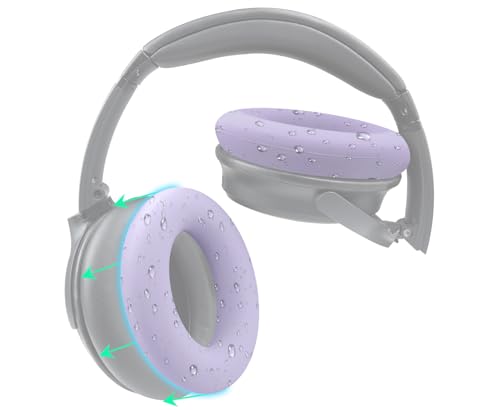 SOULWIT Silicone Ear Pads Cover Protector for Bose QuietComfort QC15 QC25 QC2 QC35 QC45/Ae2 Ae2i Ae2w/SoundTrue & SoundLink AE Headphones Cushions, Sweatproof, Easily Washable - Chilled Lilac - color: Chilled Lilac
