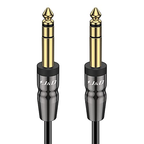 J&D 1/4 inch TRS Instrument Cable, Gold Plated Copper Shell 6.35mm TRS Male to 6.35mm Male Stereo Cable (6 Feet) - size: 6 Feet