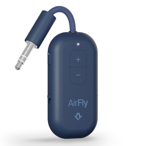 Twelve South AirFly Pro 2, Bluetooth Adapter, Pair 2 AirPods, Coastal Blue | Pair 2 AirPods or Wireless Headphones – 3.5mm AUX Bluetooth Transmitter and Receiver for Cars, Boats, Treadmills, TVs & More - color: Coastal Blue, style: AirFly Pro 2