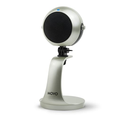 Movo WebMic USB Dictation Microphone in Silver – Cardioid for Vibe Coding - color: Palladian Silver