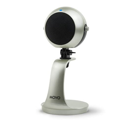 Movo WebMic USB Dictation Microphone in Silver – Cardioid for Vibe Coding - color: Palladian Silver