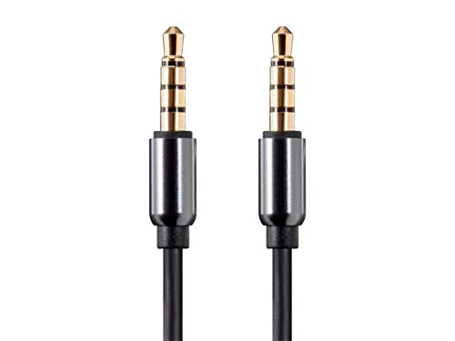 Monoprice - 124437 Onyx Series Auxiliary 3.5mm TRRS Audio & Microphone Cable, 1ft Black - size: 1ft