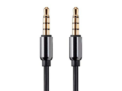 Monoprice Auxiliary Audio Cable - 3.5mm TRRS, Gold Plated, 15 Feet, Black - Onyx Series - size: 15ft