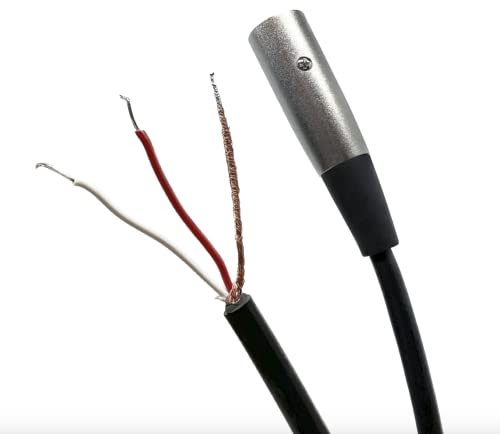 Custom Cable Connection 1 Foot Pro-Audio XLR Balanced Microphone Male to Blunt - 18 AWG Economy Shielded Install Cable - size: 1 Foot, style: Male to Blunt