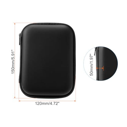 PATIKIL 5.91x4.72 Electronic Organizer Case, 1Pcs EVA Hard Waterproof Rectangle Travel Carrying Case with Zipper for Digital Multimeter, Camera, Charger Cord, Earphone, Black - size: 5.91x4.72"