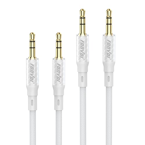 AUX Cable,3.5mm Audio AUX Cord for Car,Braided 3.5mm Male to Male Stereo Cable, Compatible with:Headphones, Phones, iPod,Car Audio,MP3 and More (1.2M+1.2M) - size: 3.9 ft + 3.9 ft