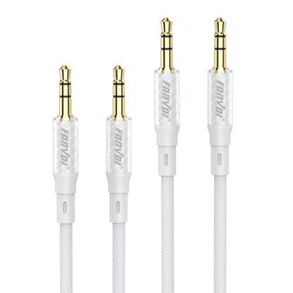 AUX Cable,3.5mm Audio AUX Cord for Car,Braided 3.5mm Male to Male Stereo Cable, Compatible with:Headphones, Phones, iPod,Car Audio,MP3 and More (1.2M+1.2M) - size: 3.9 ft + 3.9 ft