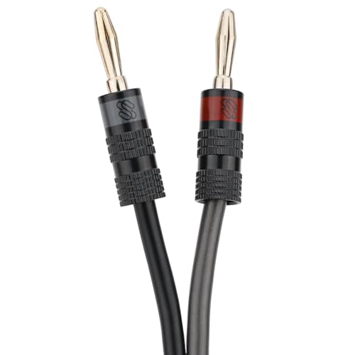 Sewell Silverback 12 AWG Speaker Wire with Banana Plugs, 15 feet | Silverback Pro Banana Plugs, CL3 Rated, Oxygen Free Copper, High Strand Count, Terminated - size: 15 Feet