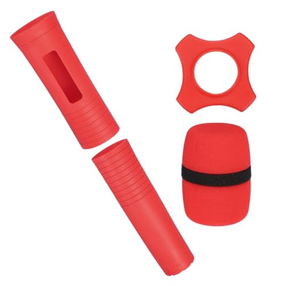 MECCANIXITY Wireless Handheld Microphone Silicone Handle Covers Red - color: Red