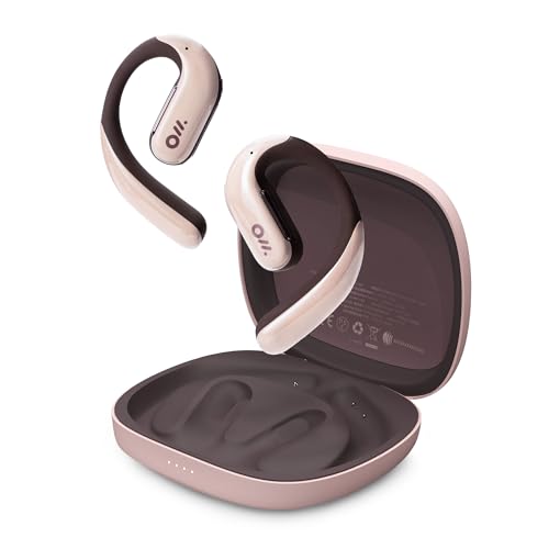 Oladance OWS Pro Open-Ear True Wireless Headphones, 16-Hour Playtime | Bluetooth 5.3, Dual-Device Connectivity, Amplifier Chip, Virtual Bass, Liquid Silicone, Titanium Frame, Comfortable Fit - color: Pink