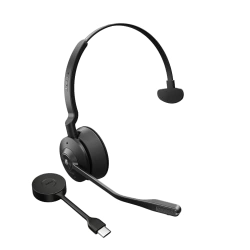 Jabra Engage 55 SE (Second Edition) Single-Ear Wireless Headset w/Link 400 USB-C DECT Adapter – Noise-Cancelling Mic, Extensive Range – MS Teams Certified, Works with All Other Platforms, Black - size: USB-C Adapter, style: Teams Certified