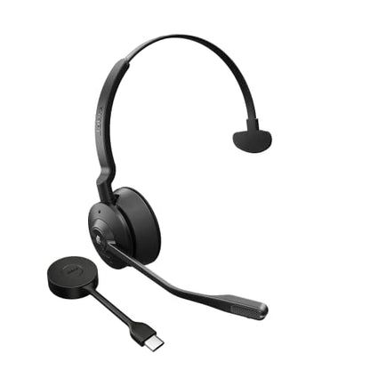 Jabra Engage 55 SE (Second Edition) Single-Ear Wireless Headset w/Link 400 USB-C DECT Adapter – Noise-Cancelling Mic, Extensive Range – MS Teams Certified, Works with All Other Platforms, Black - size: USB-C Adapter, style: Teams Certified