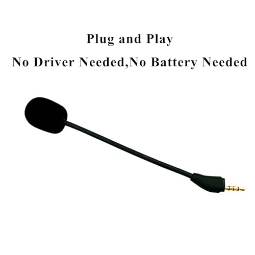 Replacement Game Mic Microphone for Wired Kingston HyperX Cloud III Gaming Headset, Detachable Mic Boom for PC PS5 PS4 Xbox Series X/S, 3.5 mm Jack