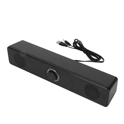 Yosoo Health Gear Computer Speakers for Desktop, USB Powered Stereo Soundbar Wired HiFi Clear Sound Volume Knob Mini Speakers for PC Laptop Tablet