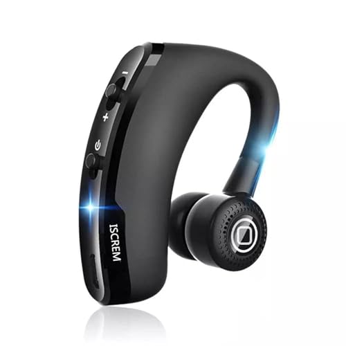 Bluetooth Headset Wireless Business Single earpiece Voice Answer in Ear Earbuds for Trucker Driving Running 10 Hour Battery Noise Cancelling Headphones Black V9
