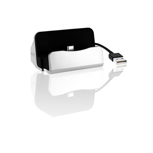 Type-C Charger Dock, BENACES Non-Slip Vertical Silver USB-C Charging Dock Stand Cradle for iPhone15 Series, Samsung Galaxy S8, Note8, LG G5 G6 V20, HTC 10, and Other Type C Devices