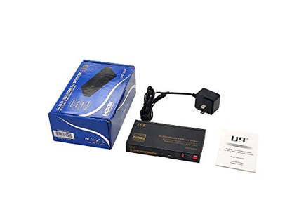 u9 ViewHD UHD1X2SA 1 in 2 Out 1x2 HDMI 2.0 HDCP 2.2 Splitter with 4K to 1080P Down Scaler and Audio Extractor 4K60Hz HDR Dolby Vision 3.5mm / Optical and HDMI Audio Output to HDMI AVR Receiver - color: 1x2 with Audio, size: v2.0 | 4K@60Hz
