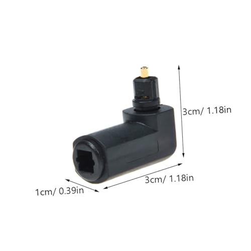 KICHOUSE 5pcs Bend Fiber Optic Adapter Right Angle Audio Connector Plated PVC Shell