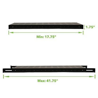 Navepoint 1U 19-Inch Fixed 4-Post Rack Mount Server Shelf with Adjustable Depth from 18-42 Inch Black - size: 32" Deep
