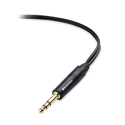 Cable Matters 6.35mm TRS to Dual TS Insert Cable, 6ft | 1/4 TRS to 2 TS Cable, Balanced/Unbalanced Insert Cable, Oxygen-Free Copper, Braided Jacket - size: 6 ft