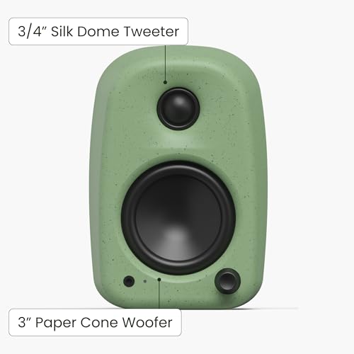 Kanto UKI 100 W Active Desktop Computer Speakers with Bluetooth and USB-C | Intelligent Sub Integration | Headphone Out | Pair | Sage - color: Sage