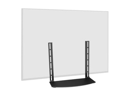 Monoprice TV Mounted Glass Shelf, Allows Above or Below TV Mounting of Blu-Ray Player, Cable Box, Game Console, Streaming Device, Soundbar, or Center Speaker (Max 22 lbs, VESA 400x300) Black